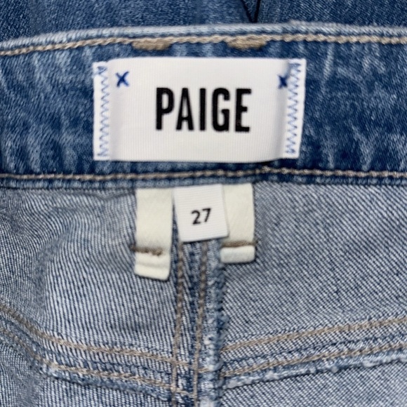 NEW PAIGE High Rise Manhattan Vintage Slim Boot Vintage 27 Tall Blue Denim Jeans - Picture 5 of 9